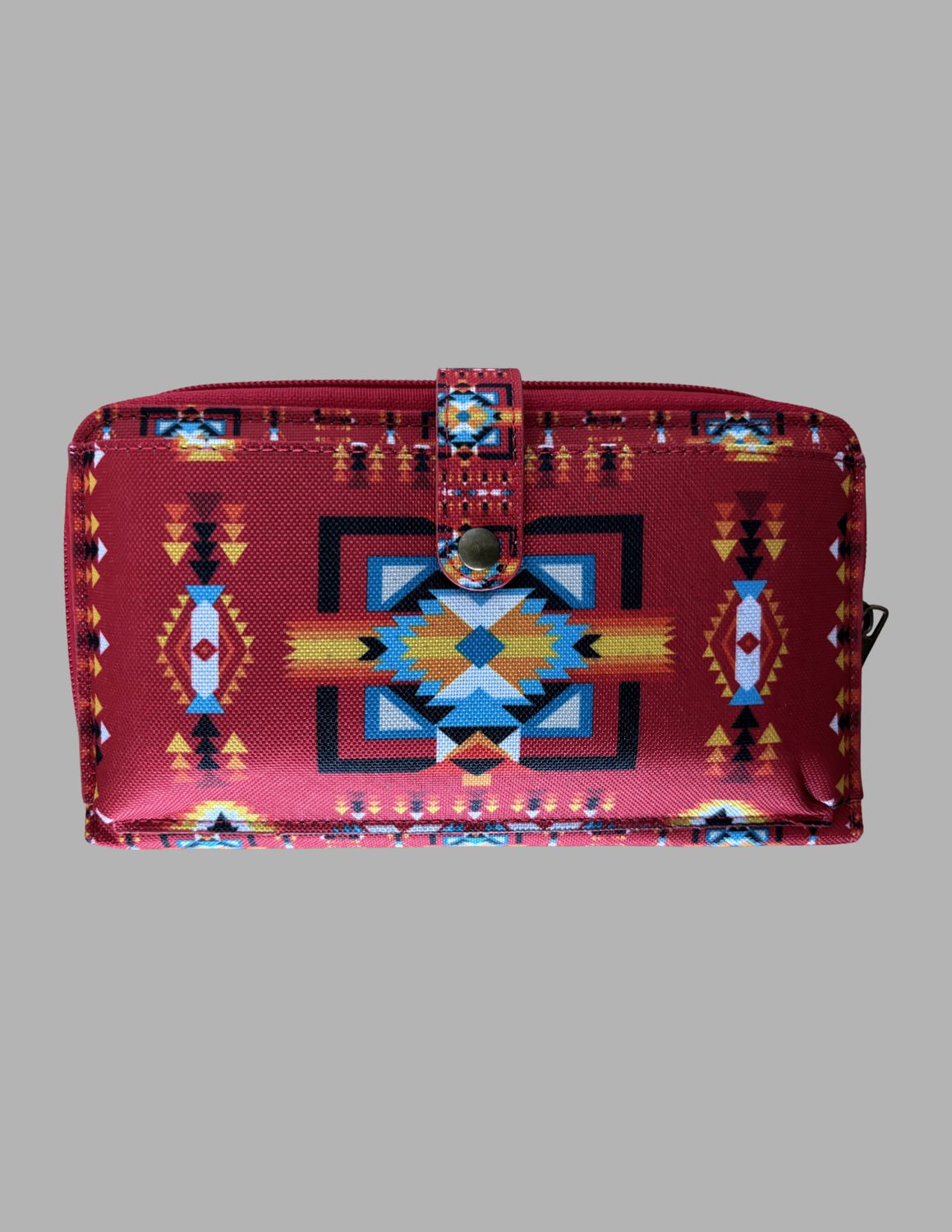 Native Design Crossbody Clutch Purse/Phone Pocket, Color: Red