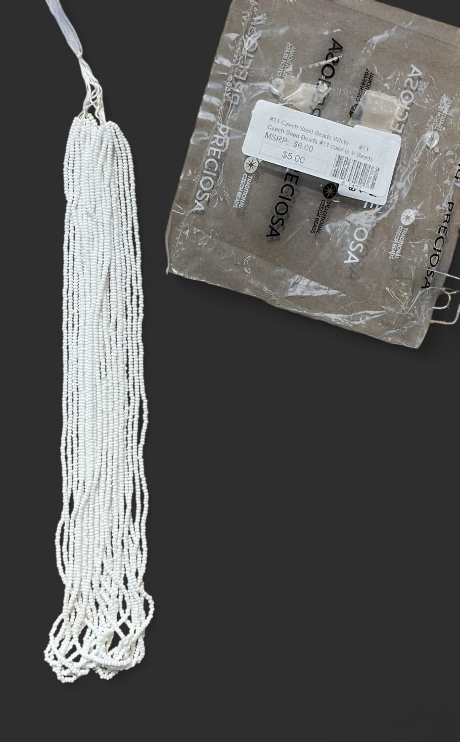 Size 11 Czech Seed Beads White