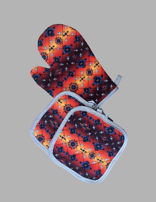 Oven Mitt &amp; Pot Holder Diamond Star