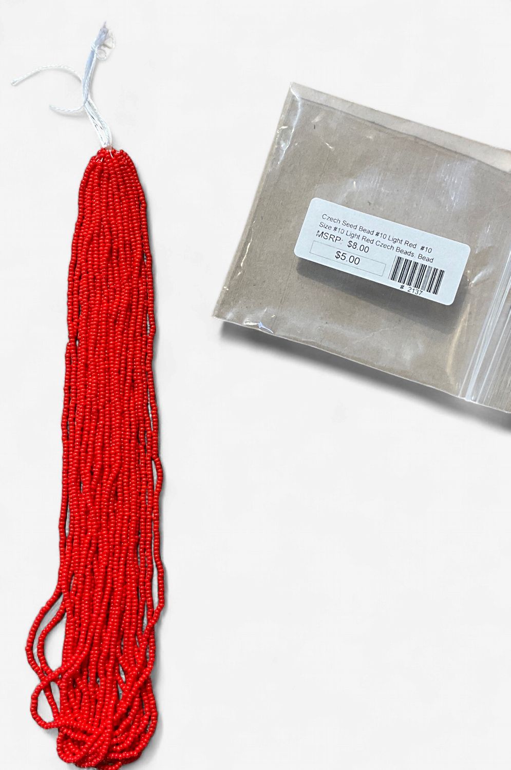 Size 10 Czech Seed Beads Light Red