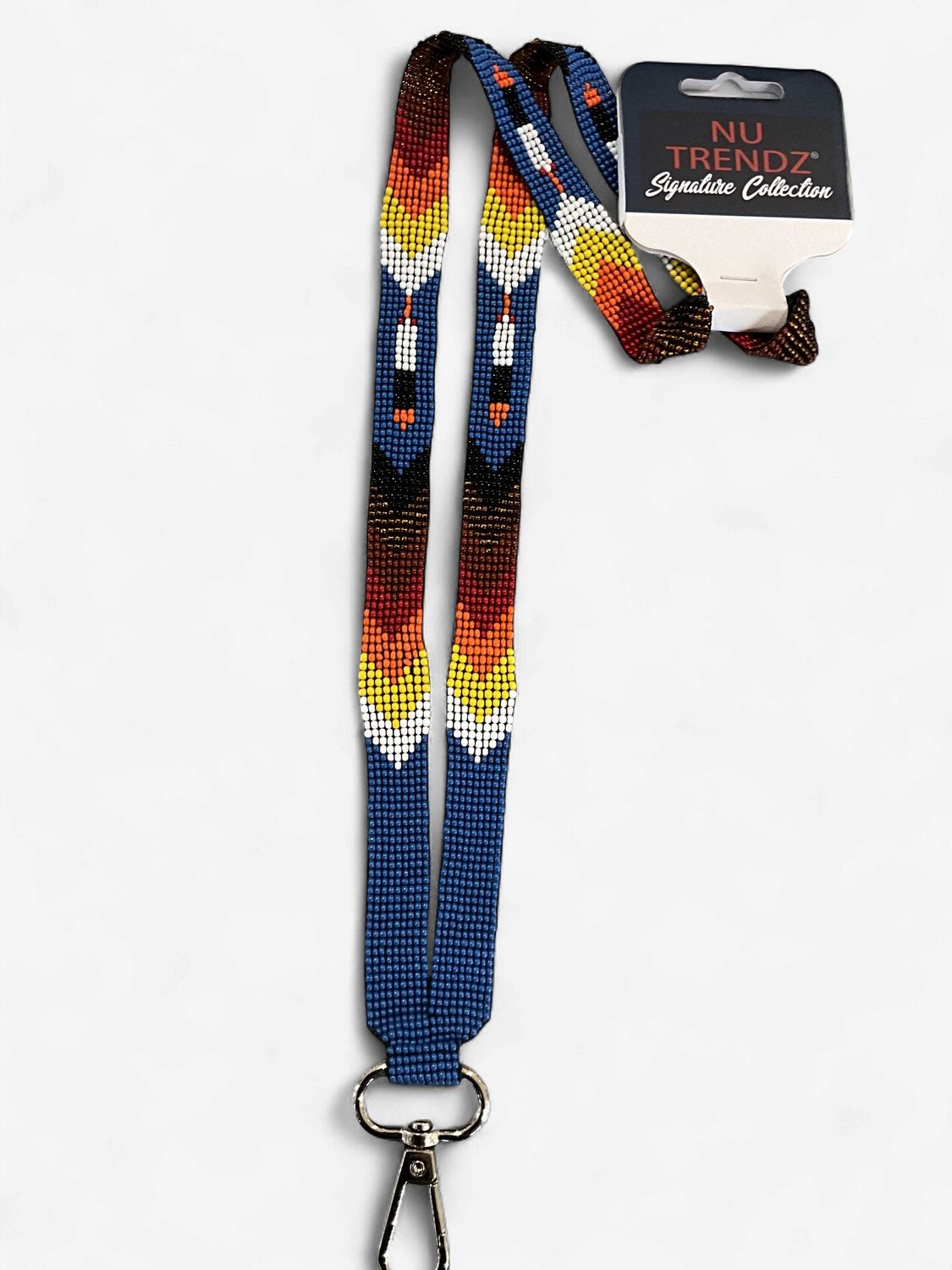 Beaded Lanyard 1/2 inch, Color: Blue