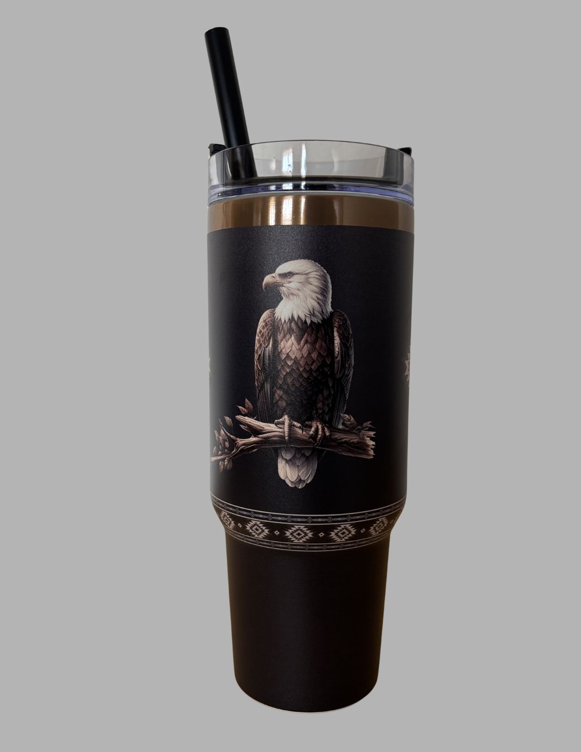 40oz StainlessSteel Travel Mug- Eagle, Color: Brown Eagle