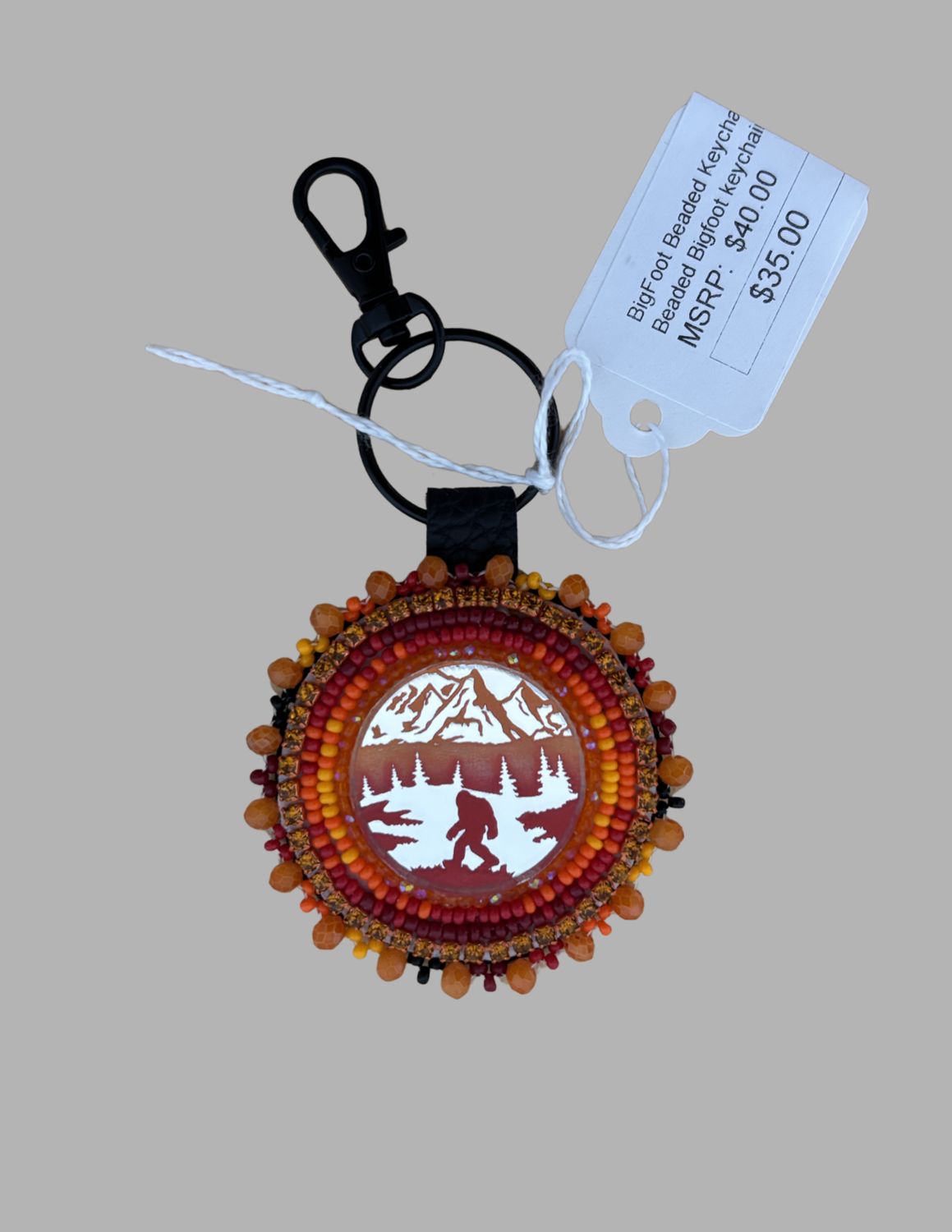 Big Foot Beaded Keychain