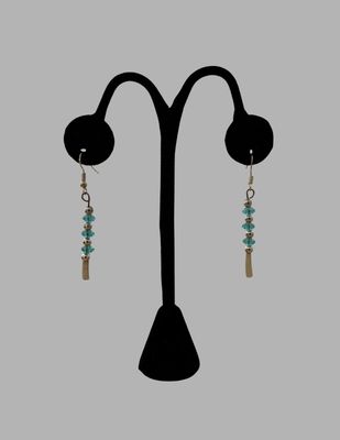 Blue and Silver Beaded Earrings