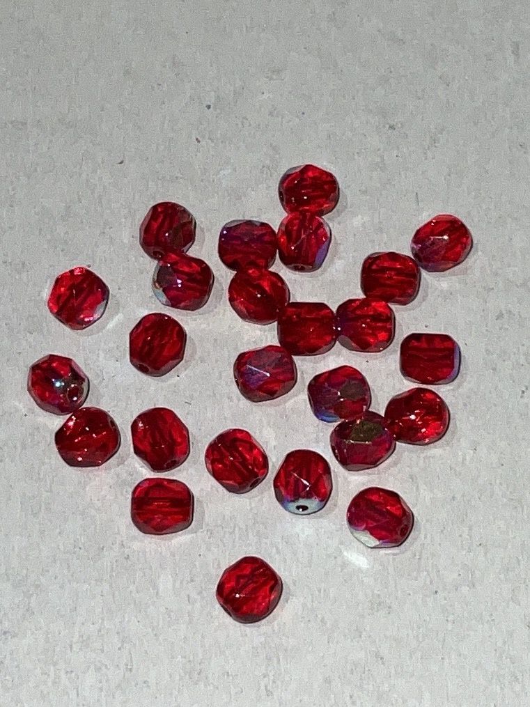 6mm Glass Fire Polish Beads AB