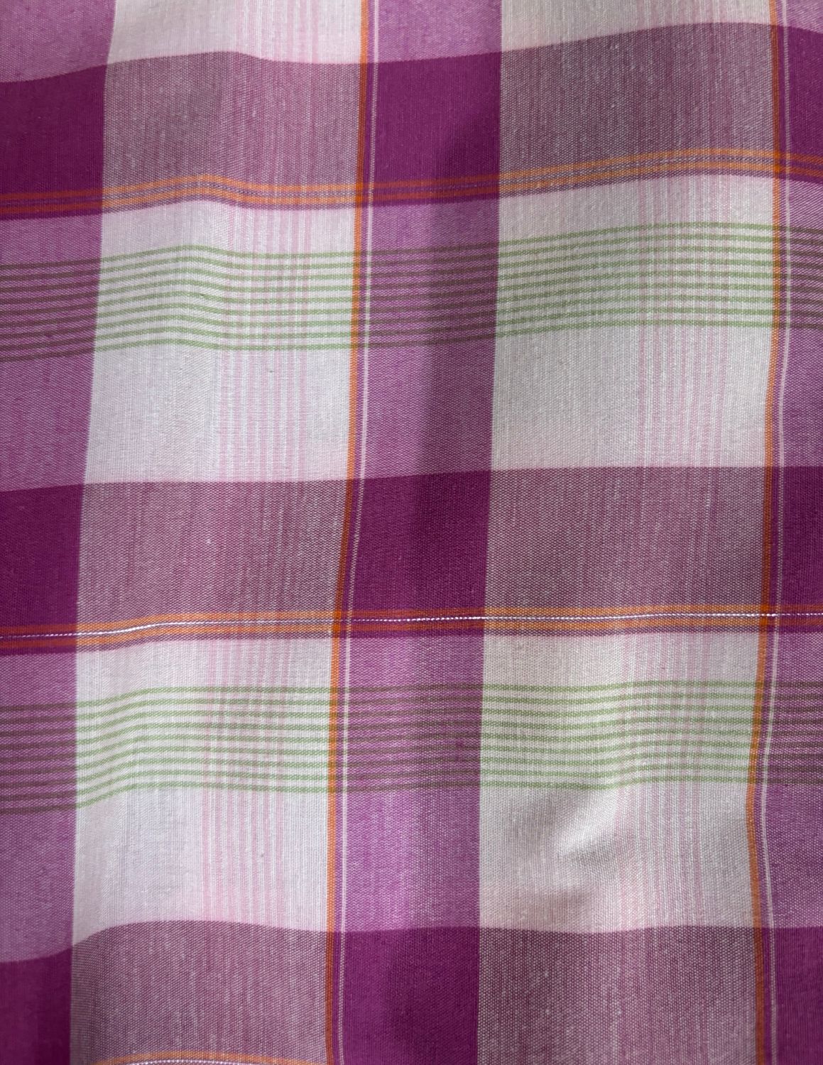 Cotton Plaid Orange/Lime/Purple