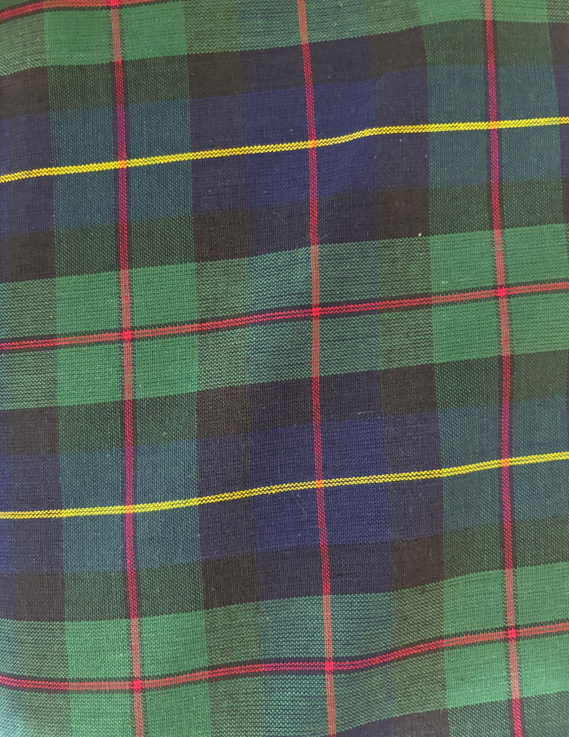 Plaid Green/Navy/Red Cotton Fabric