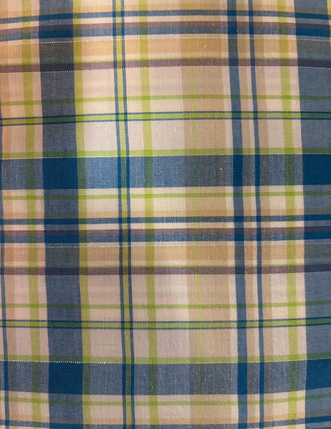 Cotton Plaid Blue/Green/Tan