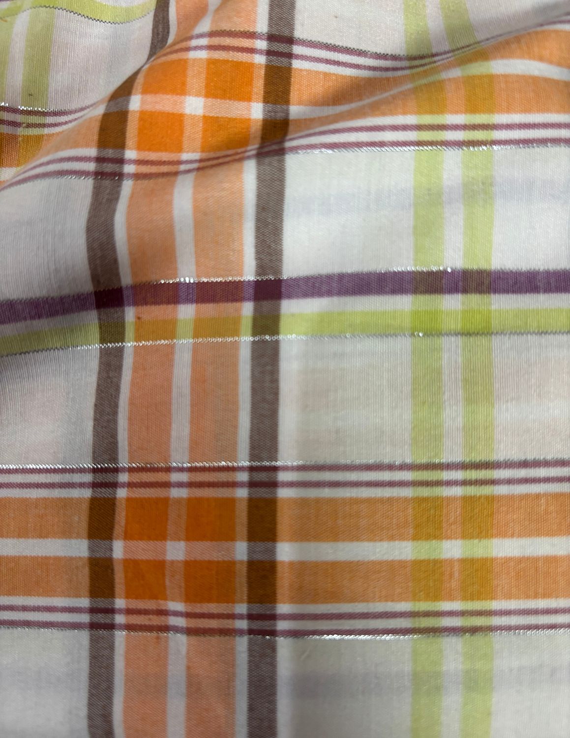 Cotton Plaid Pink/Green/Orange