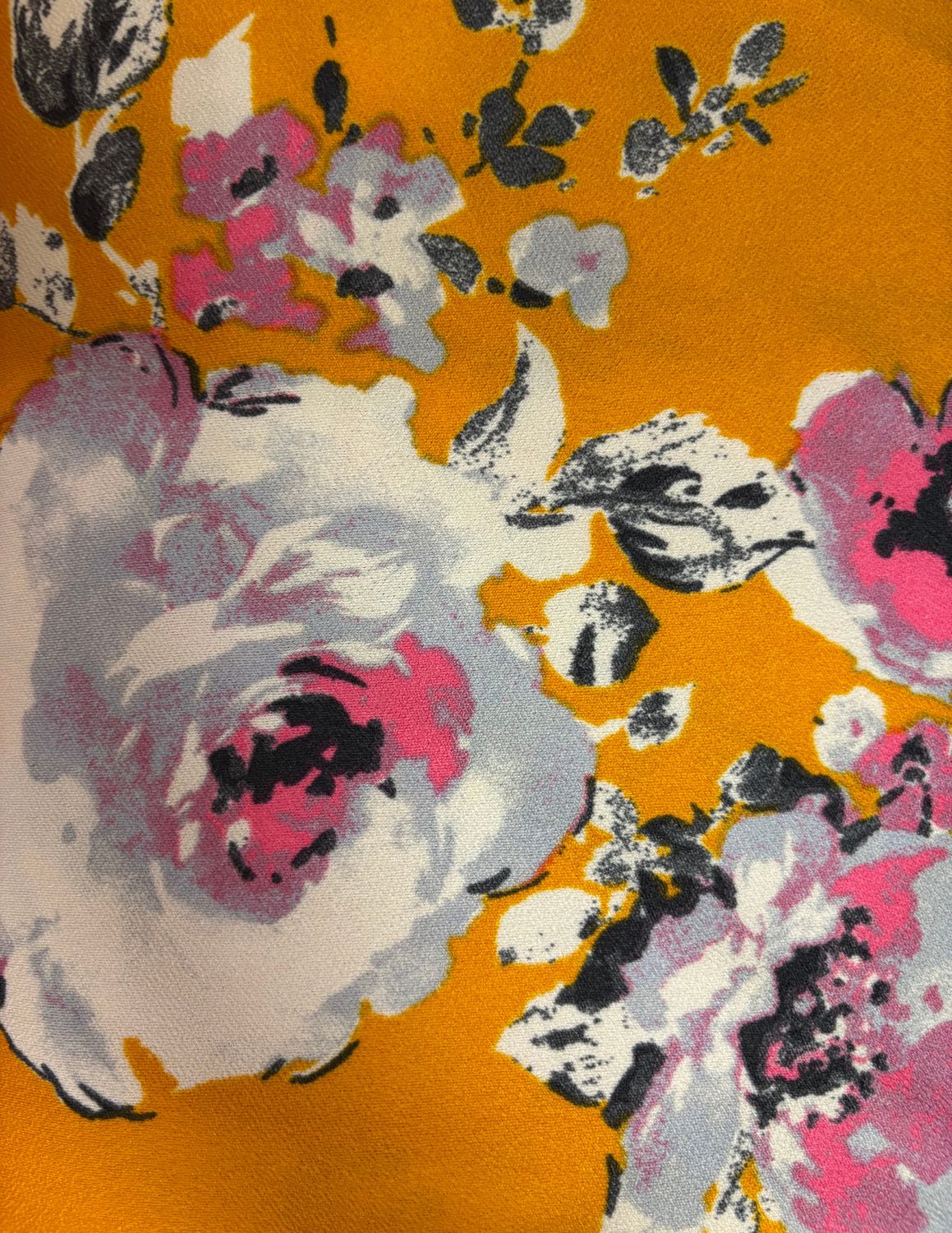 Yellow Floral Shawl Material