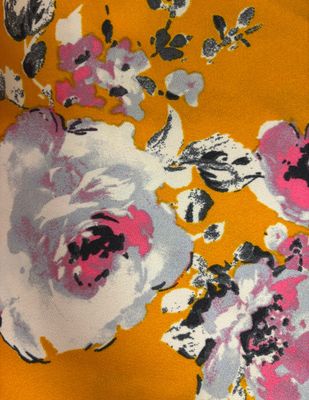 Yellow Floral Shawl Material