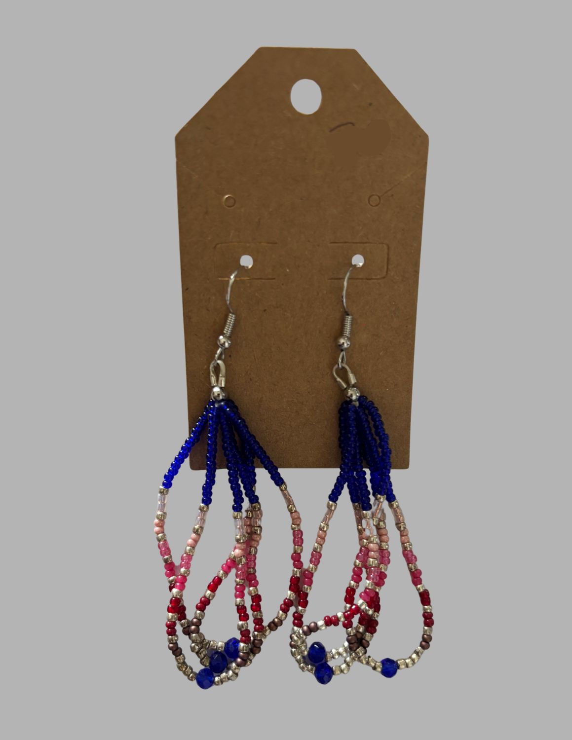 Small Beaded Earrings, Color: Royal Blue