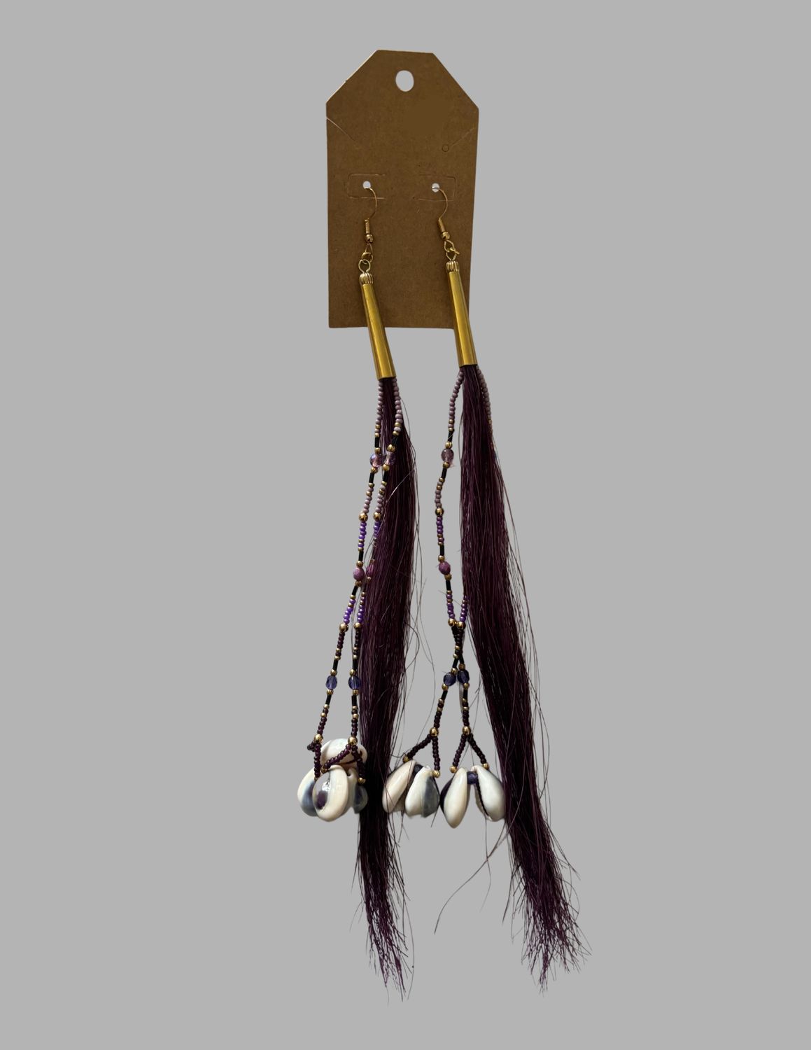 Esi-Toya Horsehair Earrings, Color: Purple