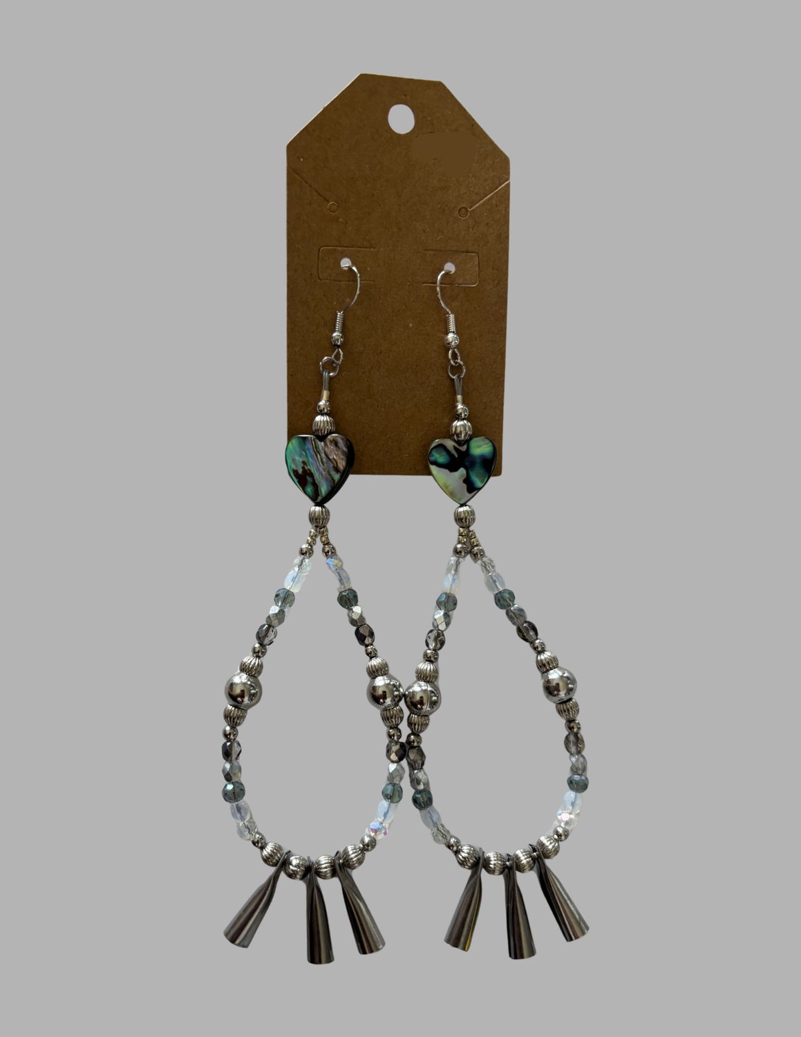 Beaded Hoop Earrings, Style: Heart &amp; Cones