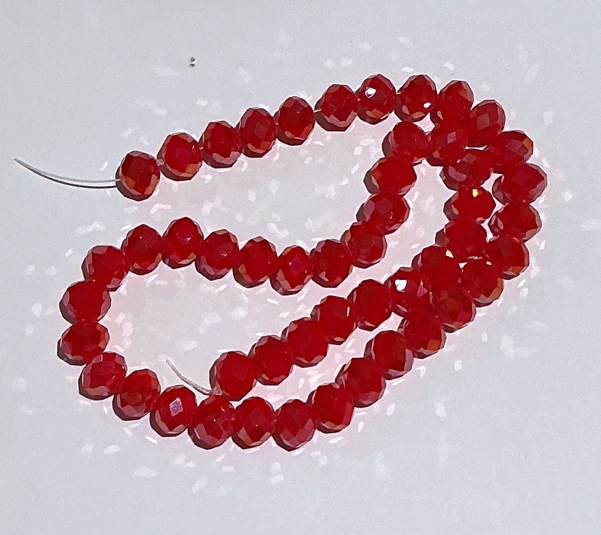 Solid Acrylic Beads 8mm - 50 pc, Color: Red