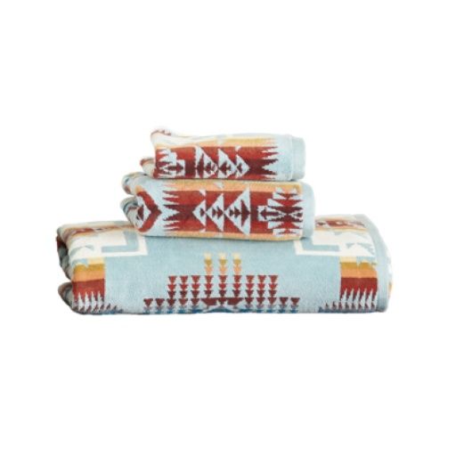 3 piece towel set, Colour: aqua