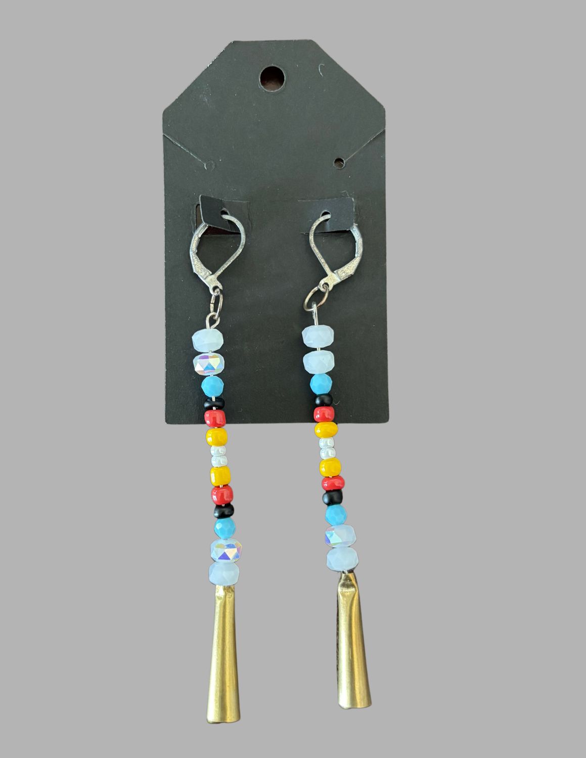 Beaded Earrings/Gold Cone