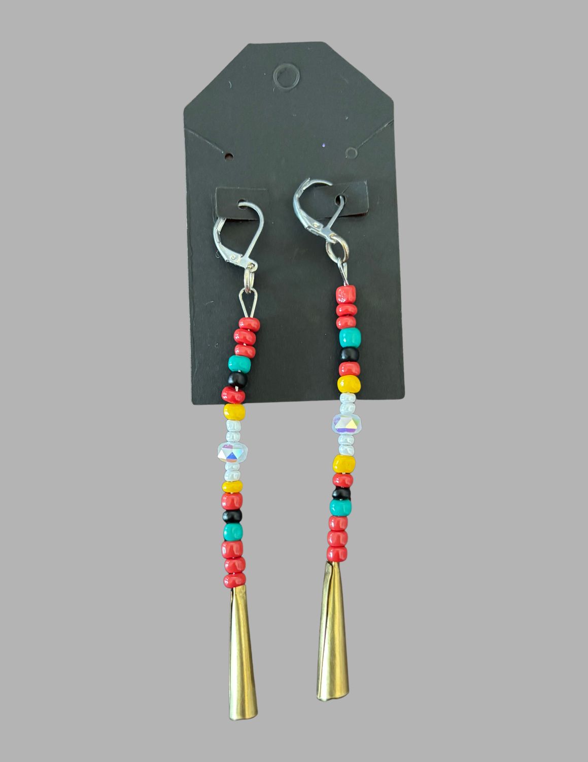 Beaded Earrings/Gold Cone