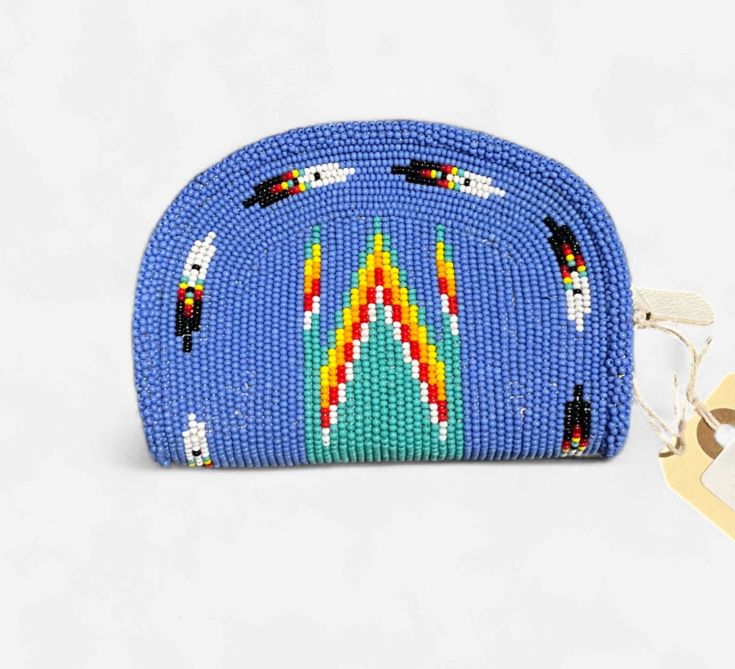Beaded Change Purse, Color: Light Blue