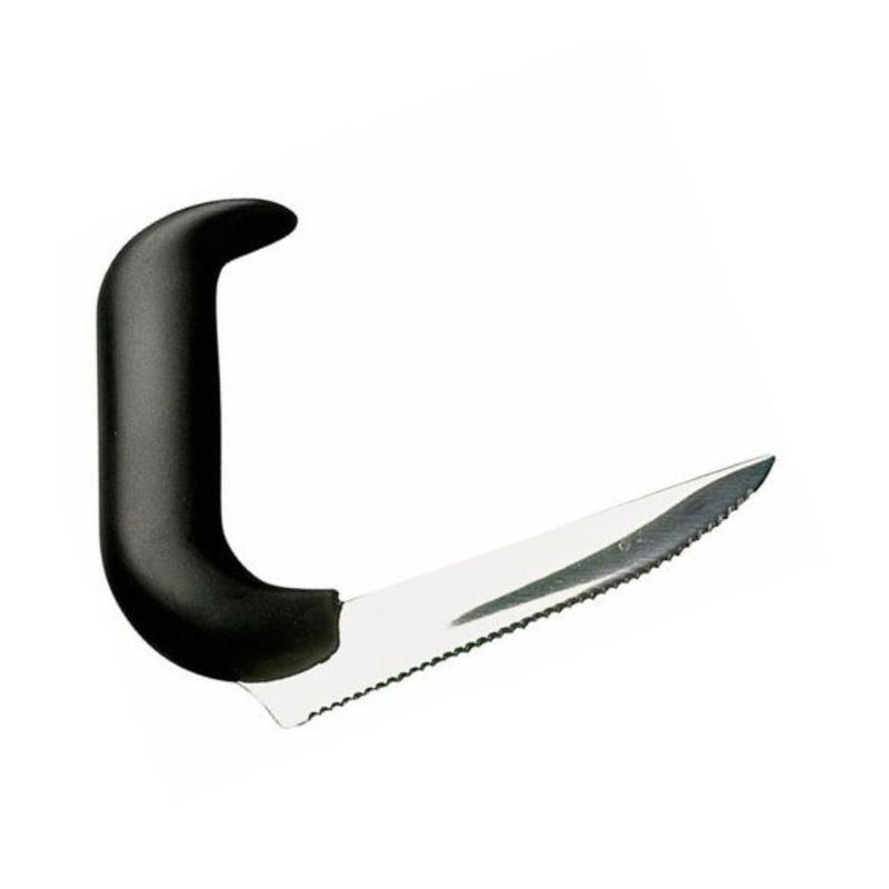 Couteau de cuisine coudé avec manche ergonomique