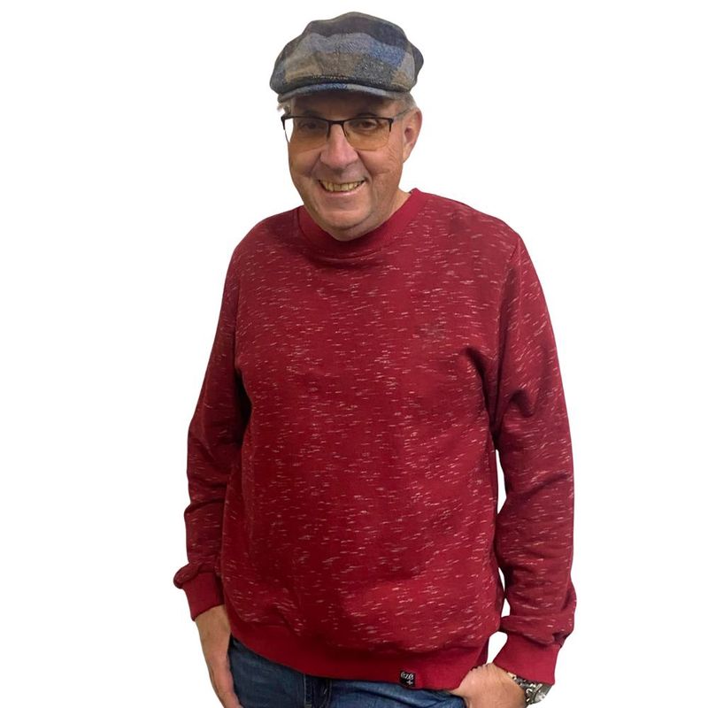 Chandail adapté rouge manches longues style ouaté