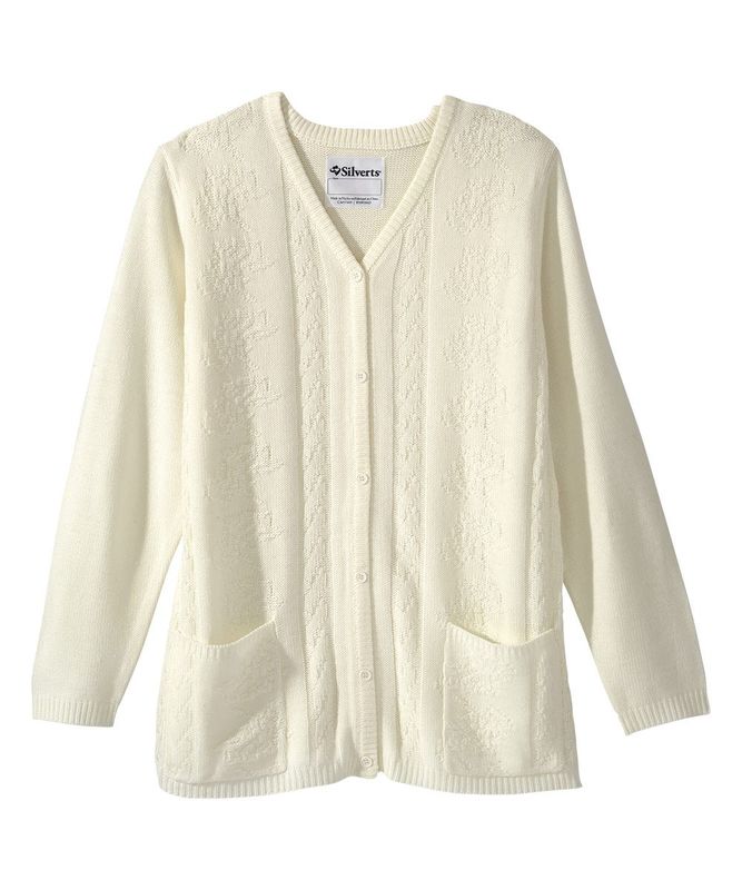 Veste adaptée femme en tricot acrylique blanc