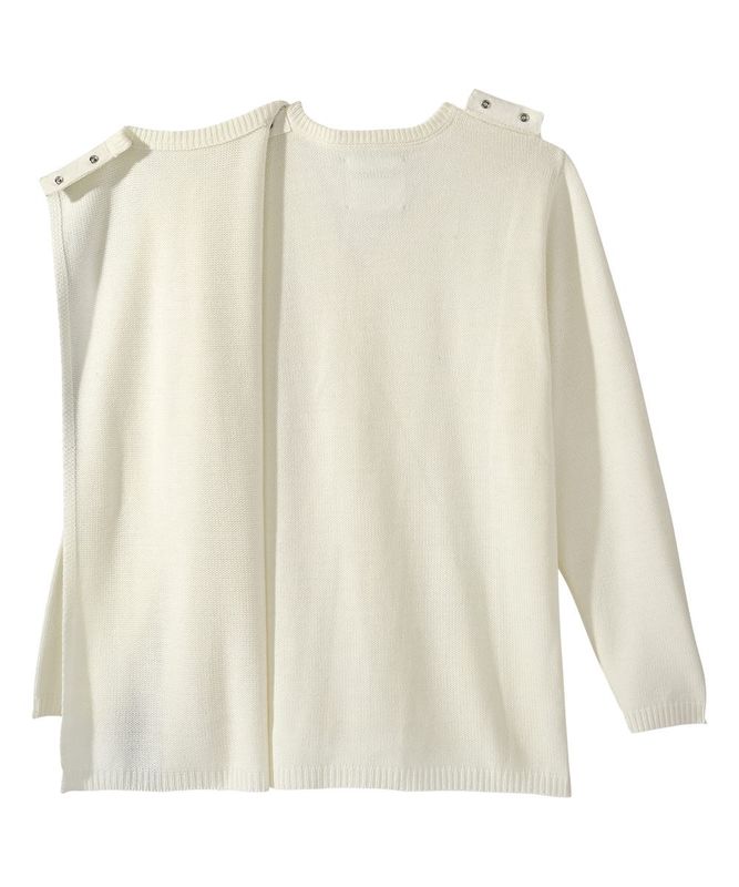 Veste adaptée femme en tricot acrylique blanc