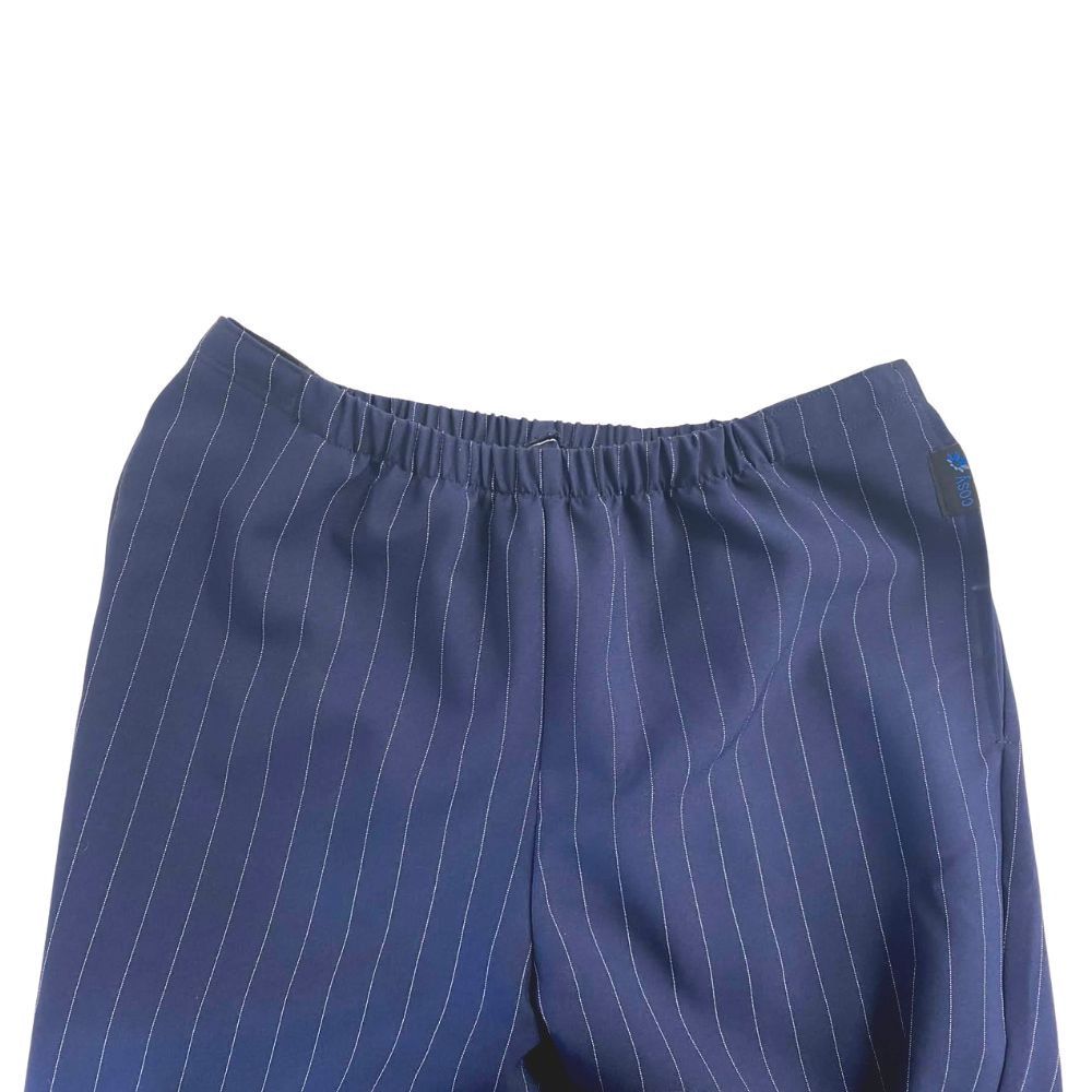 Pantalon adapté pour femmes - Polyester bleu rayé | Ouverture aux côtés
