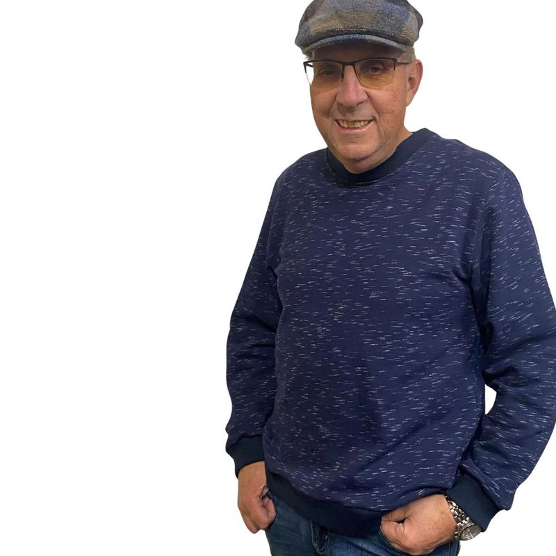 Chandail adapté bleu manches longues style ouaté