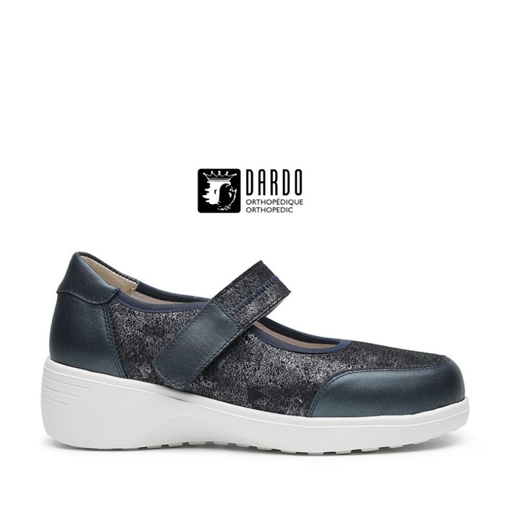Chaussure à velcro Dardo bleue pour femme