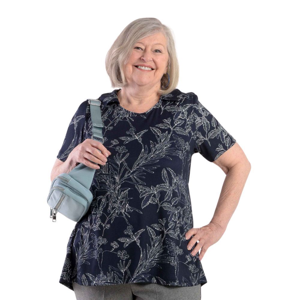 Chandail adapté style polo marine