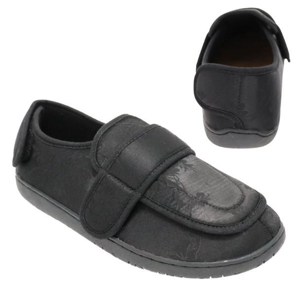 Pantoufle à velcro Physician de Foamtreads noire pour femme