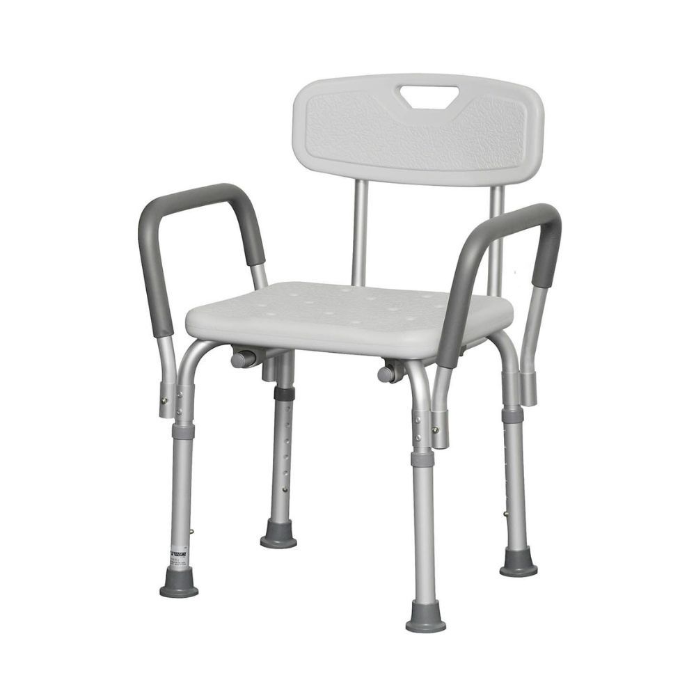 Banc de douche avec dossier et bras