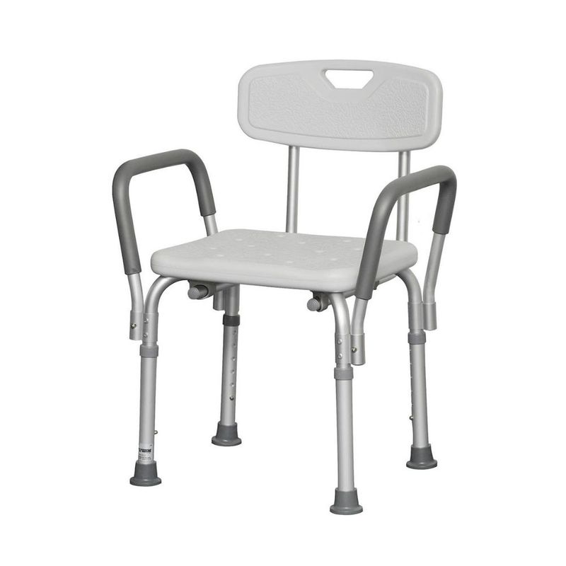 Banc de douche avec dossier et bras