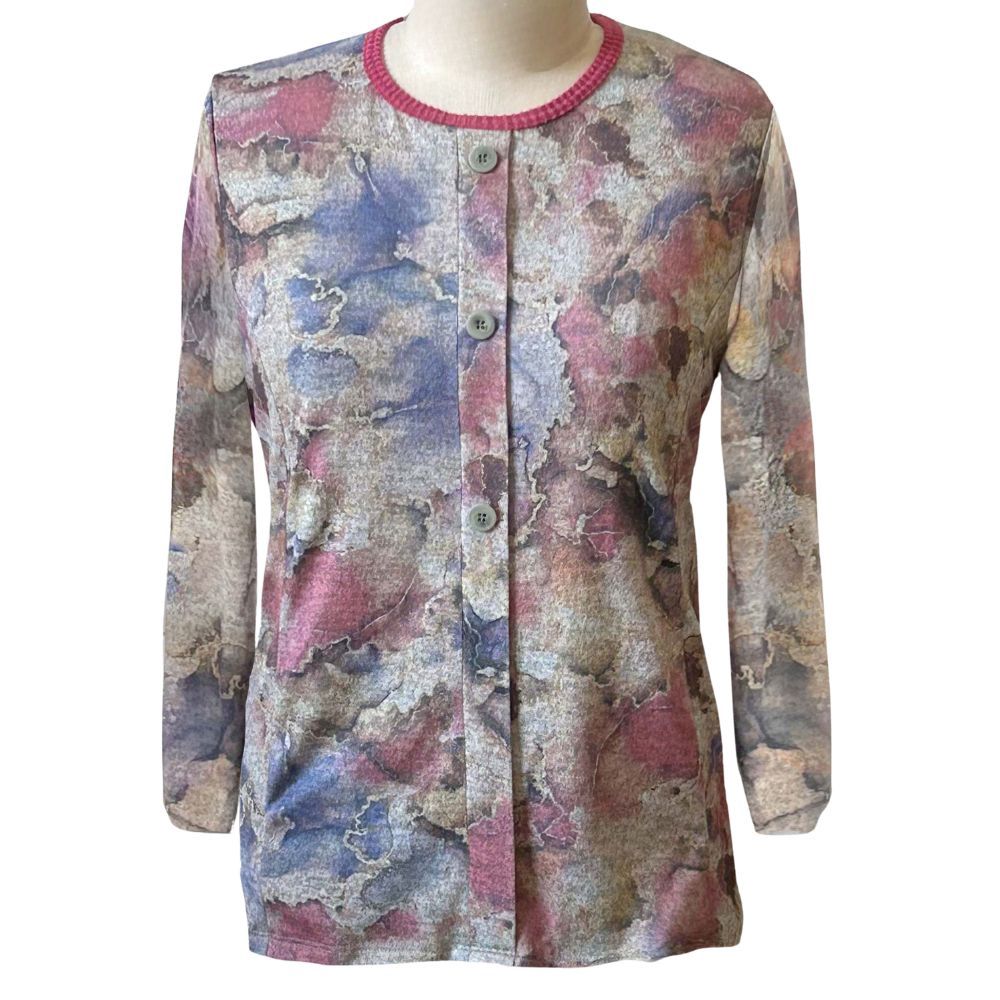 Chandail adapté style faux cardigan aux teintes pastels