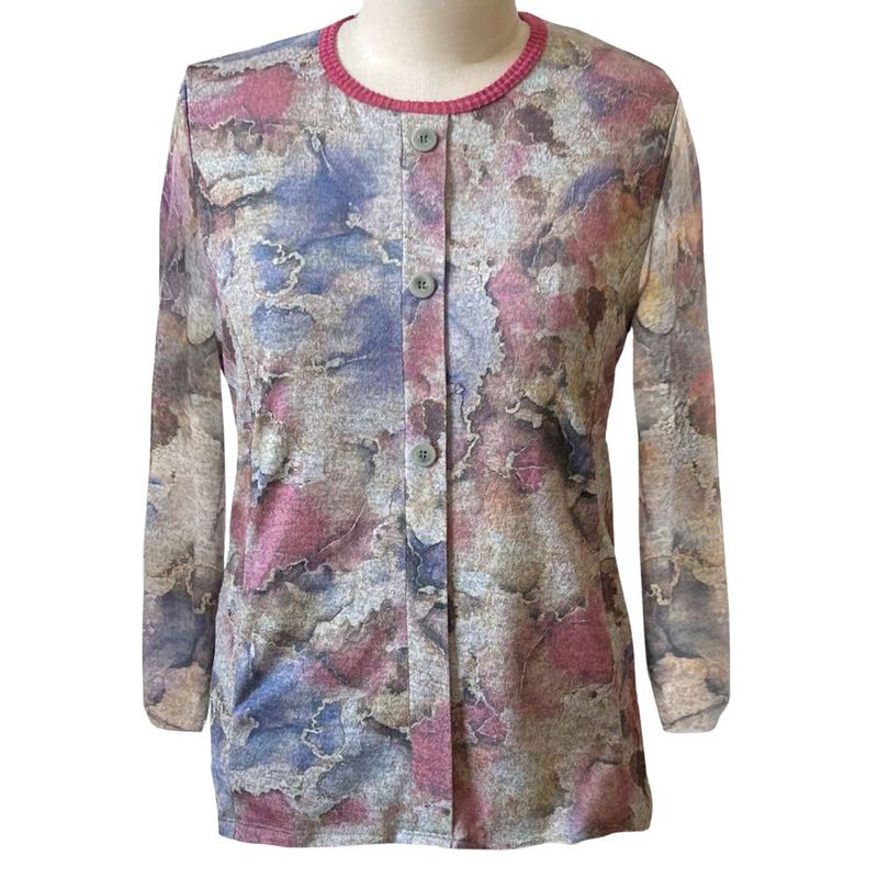 Chandail adapté style faux cardigan aux teintes pastels