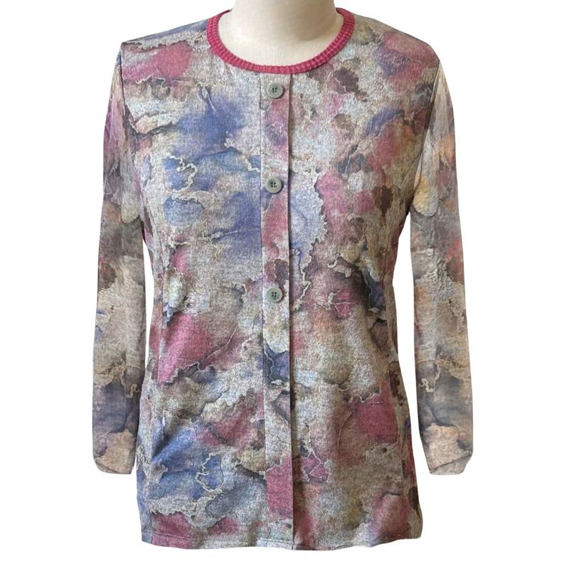 Chandail adapté style faux cardigan aux teintes pastels