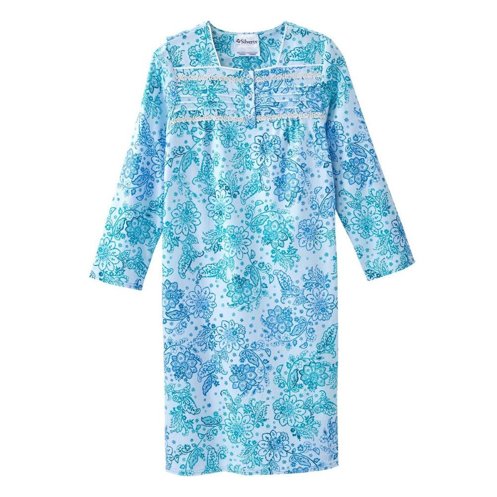 Robe de nuit adaptée en flanelle à imprimé Paisley
