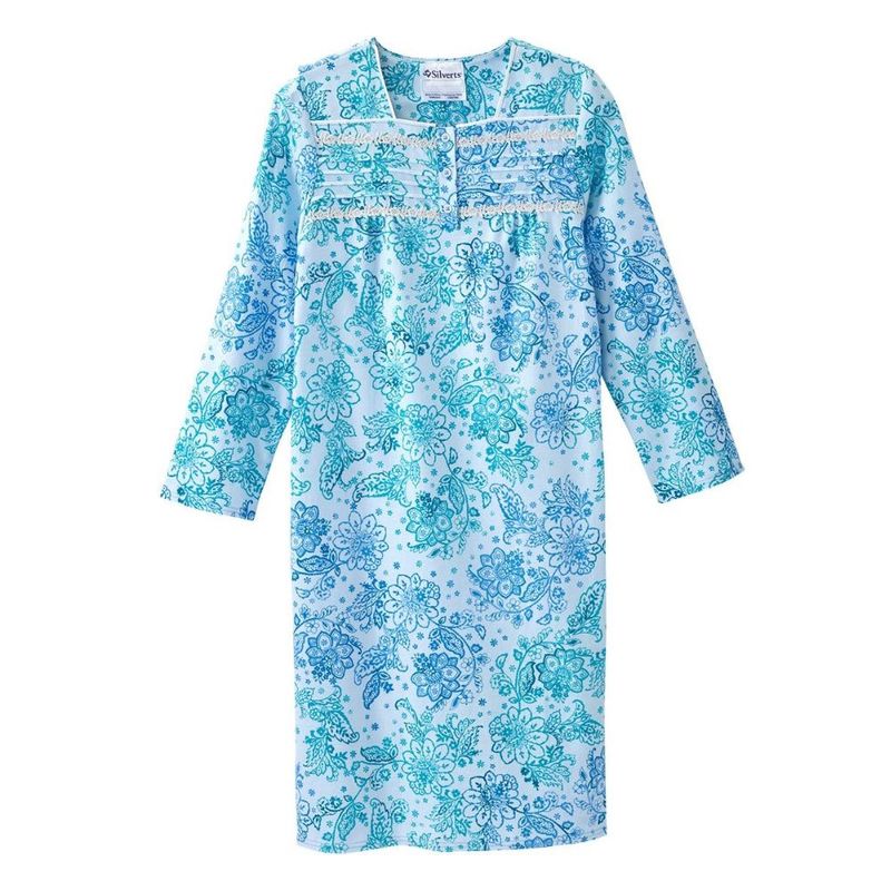 Robe de nuit adaptée en flanelle à imprimé Paisley
