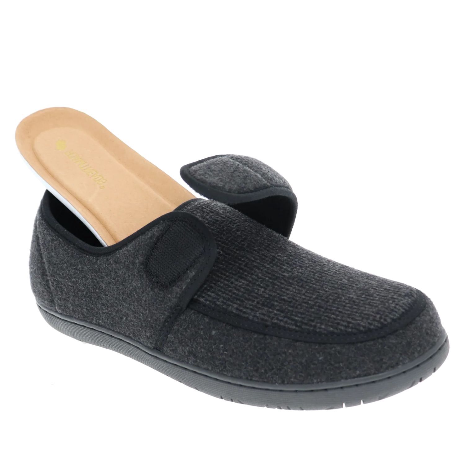 Pantoufle à velcro Morgan de Foamtreads noire pour homme