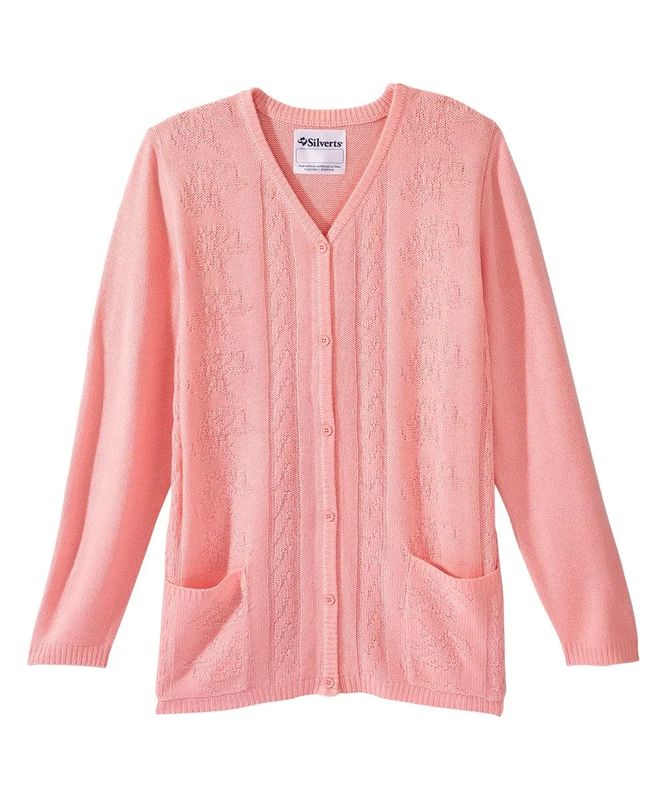 Veste adaptée femme en tricot doux acrylique rose