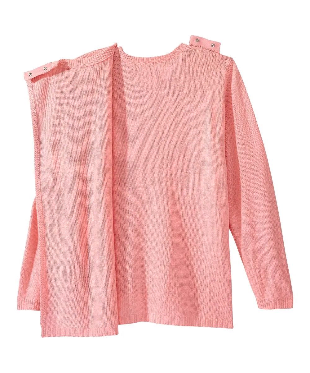 Veste adaptée femme en tricot doux acrylique rose