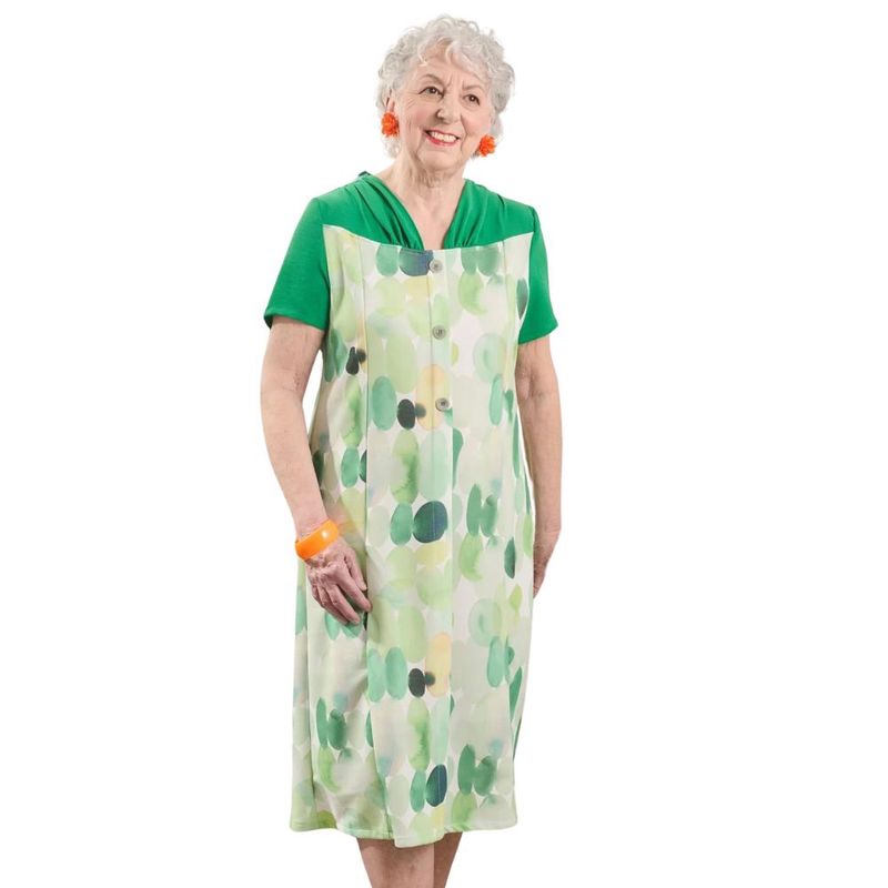 Robe adaptée manches courtes aux nuances de vert