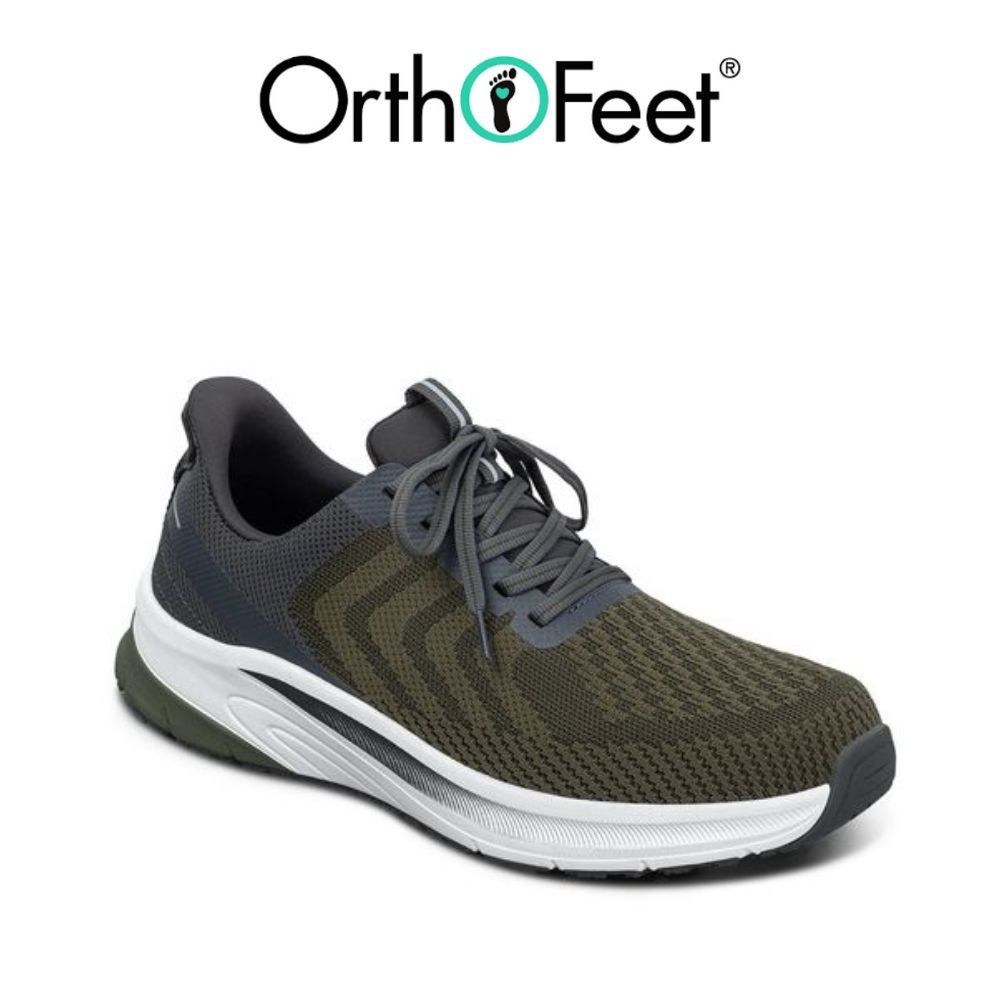 Chaussure à enfiler Tilos de Orthofeet olive pour homme