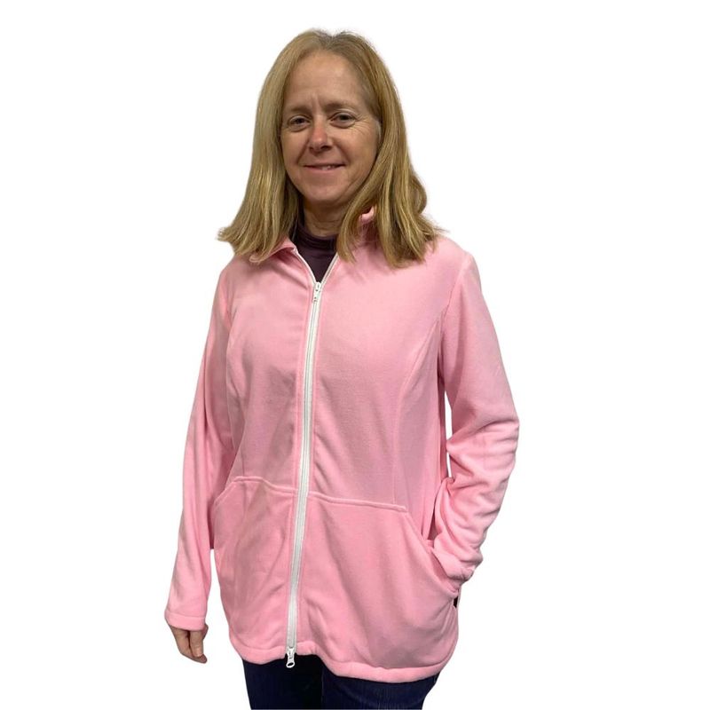 Veste adaptée pour femme en polaire rose pâle