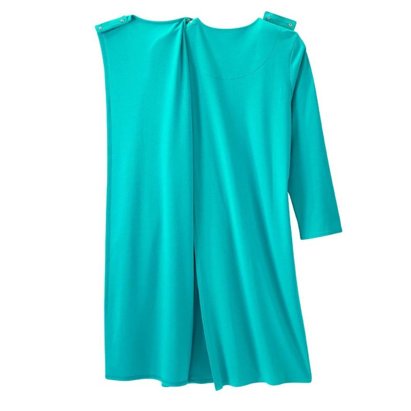 Robe de nuit adaptée en tricot doux turquoise
