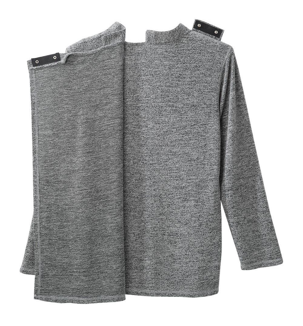 Chandail adapté pour homme style Henley noir chiné