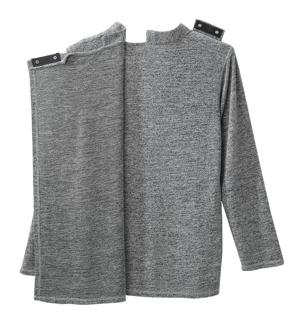 Chandail adapté homme hiver style Henley noir chiné