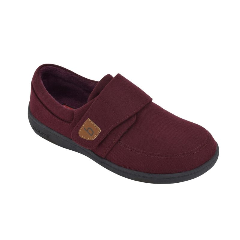 Pantoufle à velcro Demi de Biotime bourgogne pour femme