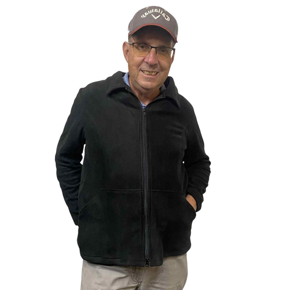 Veste adaptée pour homme en polaire noir